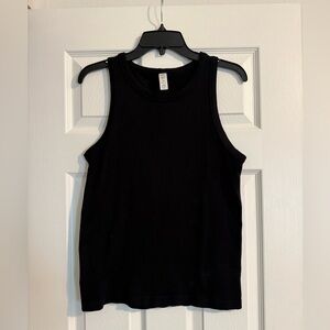 Black Ribbed Tank Top